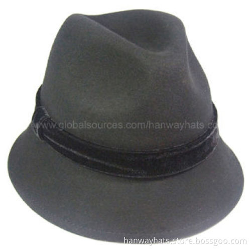 2012 New Style Fashionable German Wool Felt Hat with Velvet Hat Band